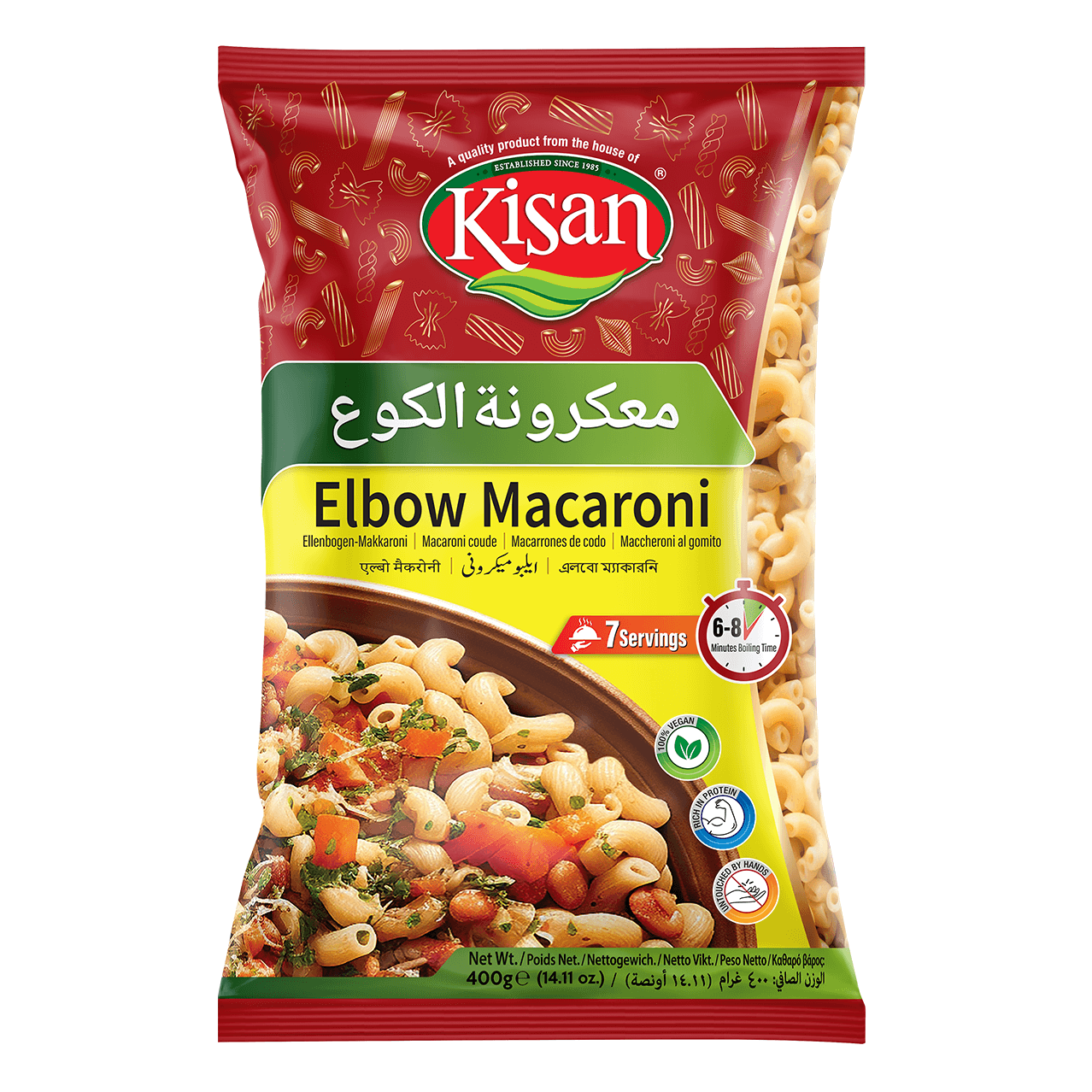 Kisan Elbow Macaroni 400 Grams - Pasta