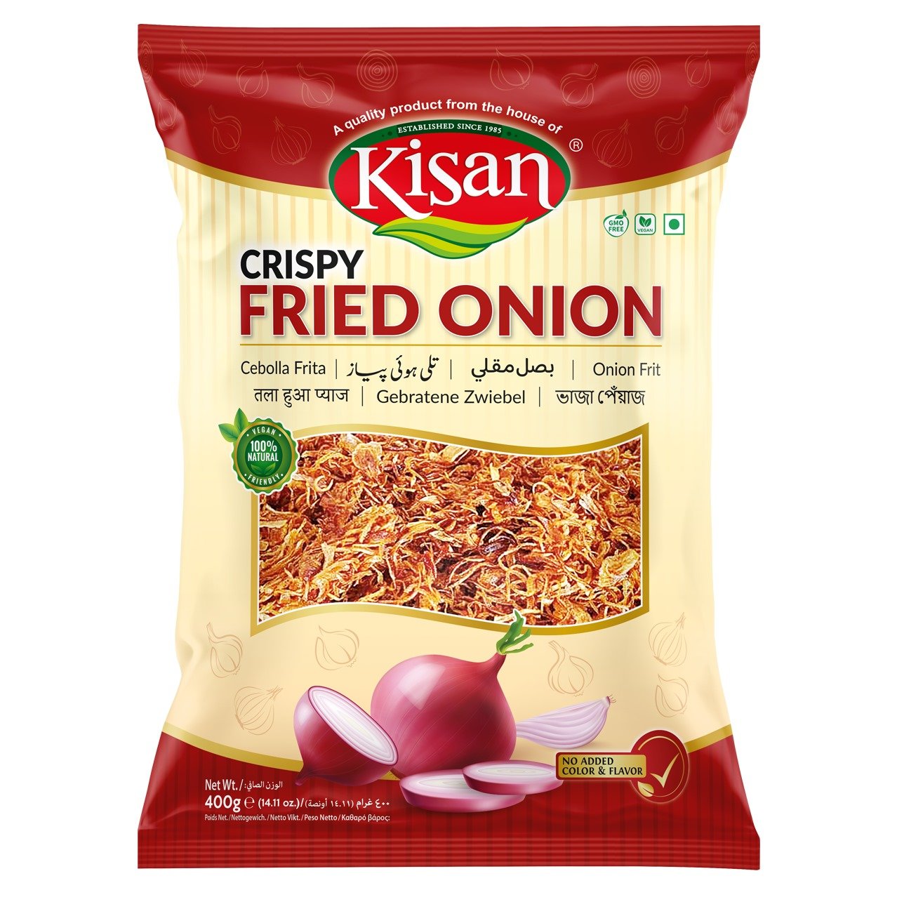 Kisan Crispy Fried Onions 400 Grams - 1 Kg