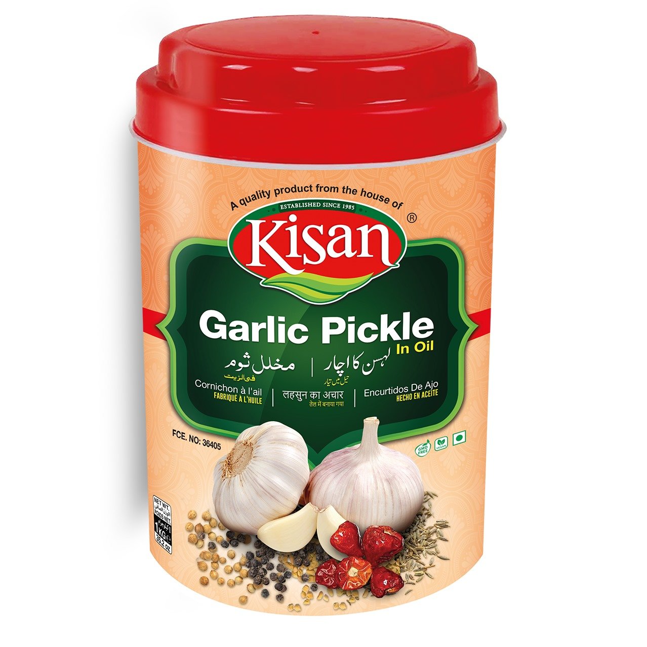Kisan Garlic Pickle Jar 400 Grams - 1 kg
