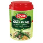 Kisan Green Chili Pickle Jar 400 Grams - 1 kg