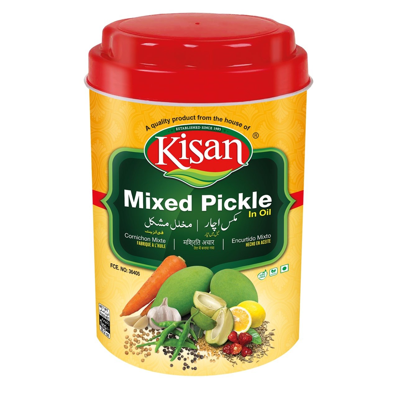 Kisan Mixed Pickle Jar 400 Grams - 1 kg Bucket