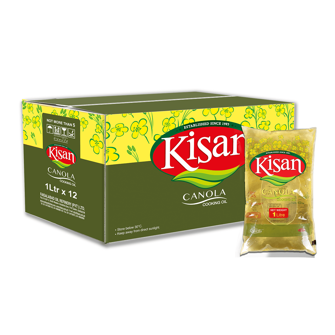 Kisan Canola Oil 1 Liter x 12 Packs