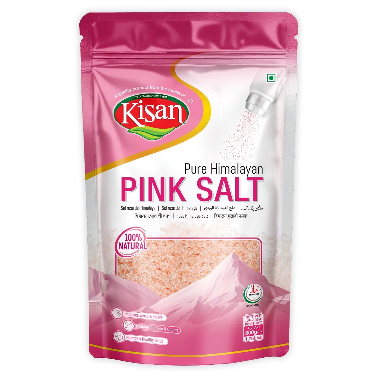 Kisan Pink Salt Pouch 800gm